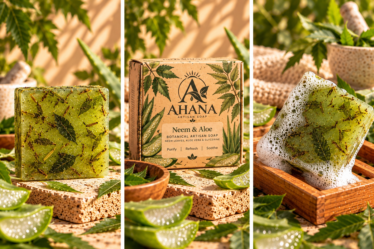 AHANA Neem & Aloe — Botanical Artisan Soap