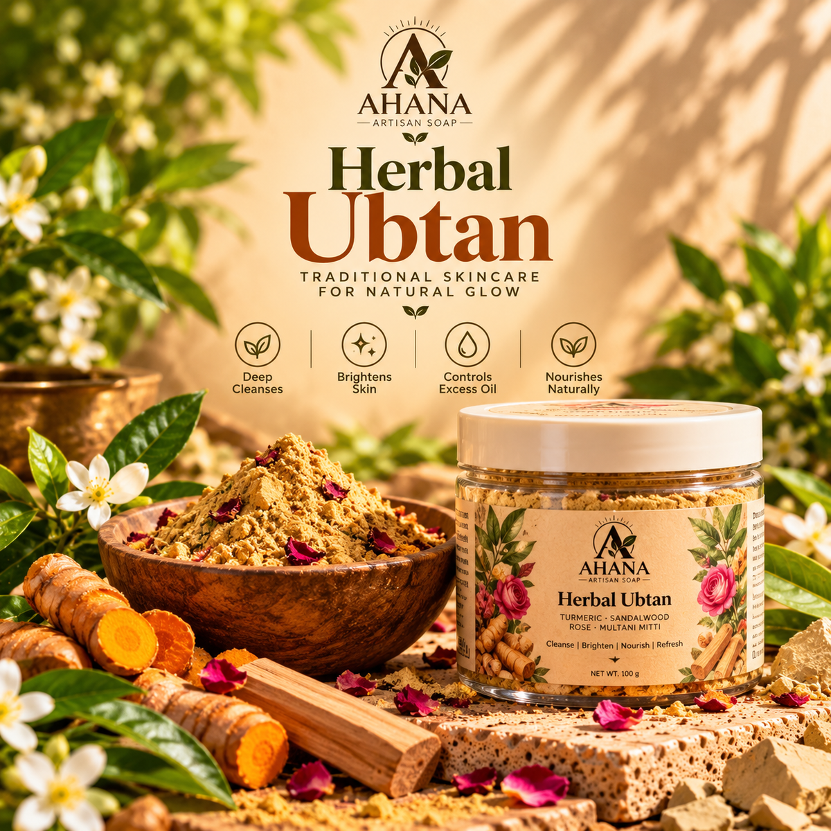 AHANA Ubtan & Rose Ritual — Ubtan & Rose Milk Soap