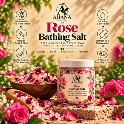 AHANA Complete Floral Ritual — Rose Milk & Lavender Dusk Soaps with Lavender Bathing Salt