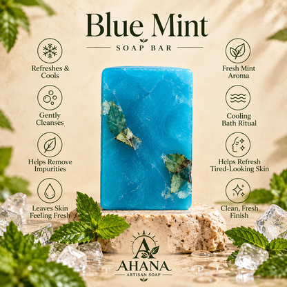 AHANA Blue Mint — Menthol & Butterfly Pea Artisan Soap