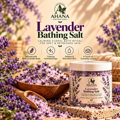 AHANA Lavender Calm Ritual — Lavender Dusk Soap & Lavender Bathing Salt
