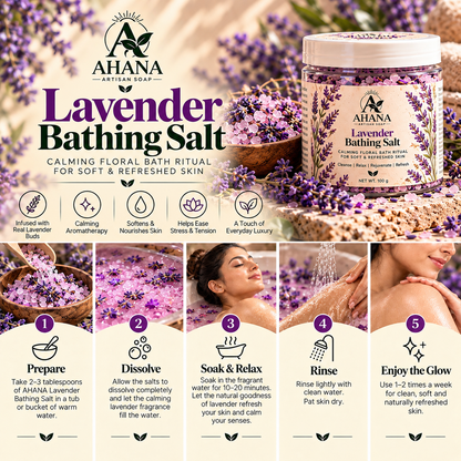 AHANA Lavender Calm Ritual — Lavender Dusk Soap & Lavender Bathing Salt