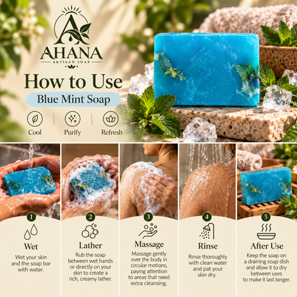 AHANA Blue Mint — Menthol & Butterfly Pea Artisan Soap