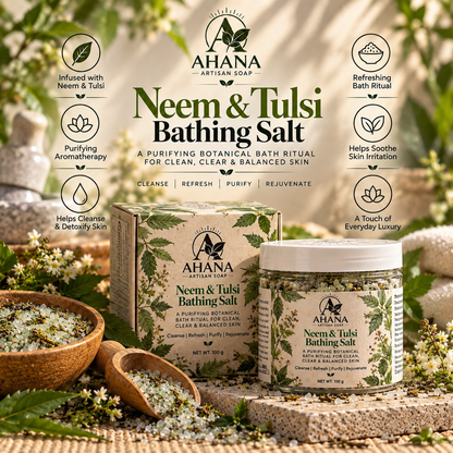 AHANA Fresh & Green Ritual — Blue Mint & Neem & Aloe Soaps with Neem & Tulsi Bathing Salt